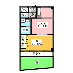 プリマメゾン 1LDKの間取図画像