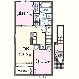 ソランジュ 2LDKの間取図画像