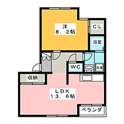 サンフォレストB 1LDKの間取図画像