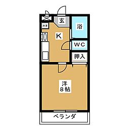 パールマンション 1Kの間取図画像