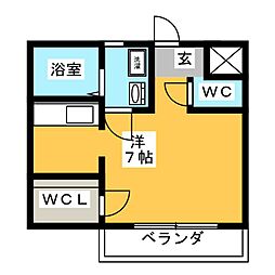 コンフォート太田 2階ワンルームの間取り