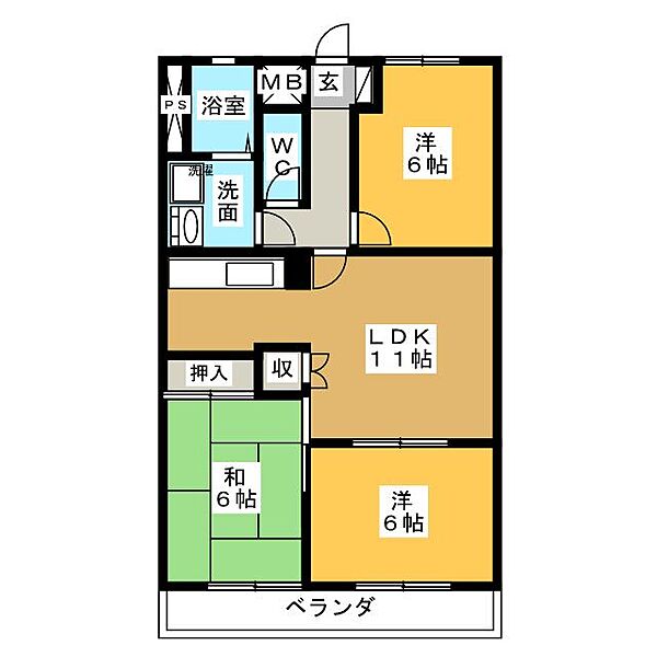 倉知マンションII ｜岐阜県美濃加茂市大手町２丁目(賃貸マンション3LDK・1階・65.10㎡)の写真 その2