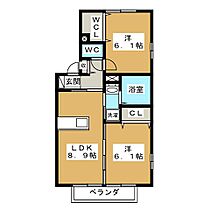 セジュールビスコット  ｜ 岐阜県美濃加茂市古井町下古井（賃貸アパート2LDK・2階・50.38㎡） その2