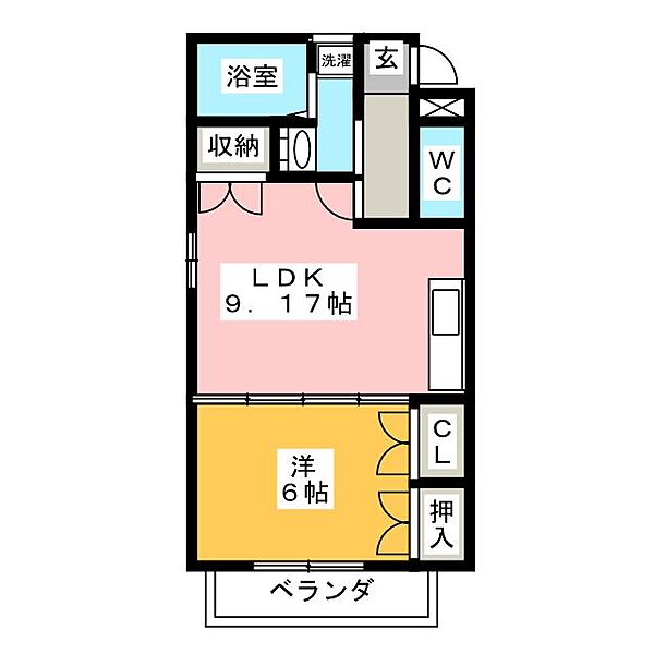 シェルヴェール ｜岐阜県美濃加茂市加茂野町木野(賃貸マンション1LDK・2階・38.58㎡)の写真 その2