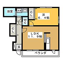 フォルトゥーナＢ  ｜ 岐阜県加茂郡川辺町下川辺（賃貸アパート1LDK・1階・45.12㎡） その2