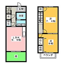 フォレストリバーＡ  ｜ 岐阜県美濃加茂市清水町１丁目（賃貸テラスハウス2LDK・1階・59.62㎡） その2