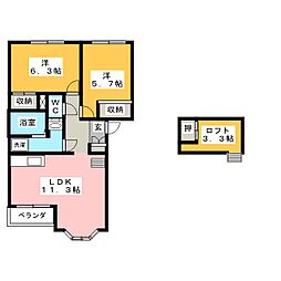 GUNECYKENT 2LDKの間取図画像