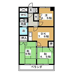 若宮レヂデンス 3DKの間取図画像