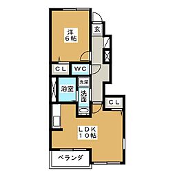 グランディール27 1LDKの間取図画像