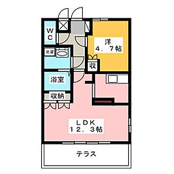 グランディール 1LDKの間取図画像