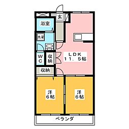 クレストール・イン 2LDKの間取図画像