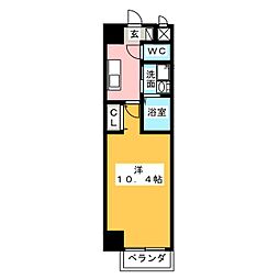 HAMPTONCOURT 1Kの間取図画像