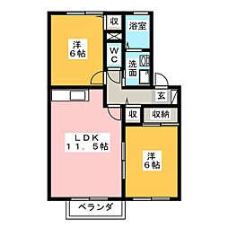 サン東校 2LDKの間取図画像