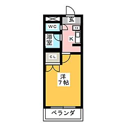 fff-太田 1Kの間取図画像