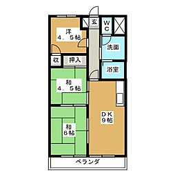 吉田マンション・城房 3DKの間取図画像