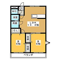 ラピュタ 2LDKの間取図画像