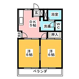 グレースマンションC 2Kの間取図画像