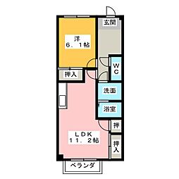 クレアドリーム 1LDKの間取図画像