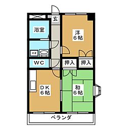 マンション富加 2DKの間取図画像