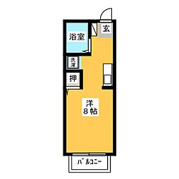 ボナールハウス ワンルームの間取図画像