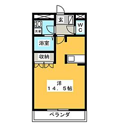 アイビーハイツ ワンルームの間取図画像