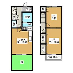 フローレンスB 2DKの間取図画像