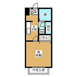 サン・フレンズ山手 1Kの間取図画像