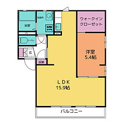 エスポワール今泉A 1LDKの間取図画像