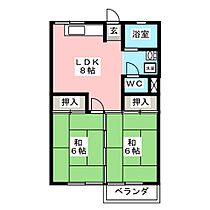 浅井コーポ  ｜ 岐阜県羽島市福寿町浅平４丁目（賃貸マンション2LDK・2階・45.00㎡） その2