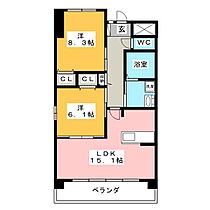 VILLA　ARTISTIC  ｜ 岐阜県羽島市竹鼻町飯柄（賃貸マンション2LDK・2階・67.00㎡） その2