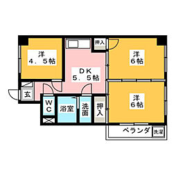 シティライフ浅井 3DKの間取図画像