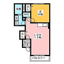 ラフレシールII  ｜ 岐阜県羽島市小熊町足近新田（賃貸マンション1LDK・1階・45.31㎡） その2