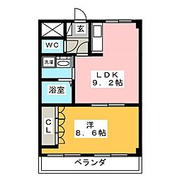 プライムハイツ 1LDKの間取図画像