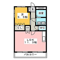 アトラス 1LDKの間取図画像