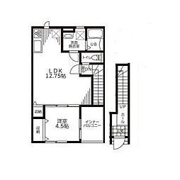 リーブルファイン江吉良1号棟 1LDKの間取図画像