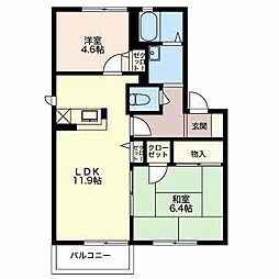 フェニックスYA棟 2LDKの間取図画像