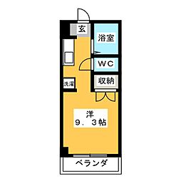 サテライト三共 ワンルームの間取図画像