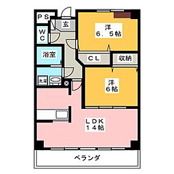 グランシエル 2LDKの間取図画像