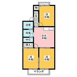 ボナールMusubu 3DKの間取図画像