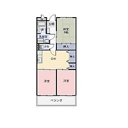リンピアHANAMURA 3DKの間取図画像
