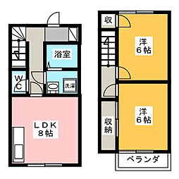 ハイツみつくだ 2LDKの間取図画像