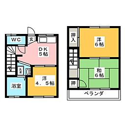 ハイツ秋葉B 3DKの間取図画像