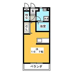 サンサンハイム2 ワンルームの間取図画像