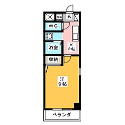 サンハイツ栄 1Kの間取図画像