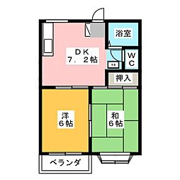 レジデンス泉 2DKの間取図画像