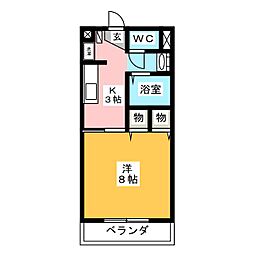 メゾン瑞浪1 1Kの間取図画像