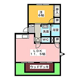 ベル藤和ハイツB 1LDKの間取図画像