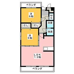 エレガンテフォレスタ 2LDKの間取図画像