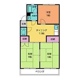 中濃ハイツ 3DKの間取図画像
