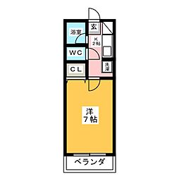 大野ハイツ 1Kの間取図画像